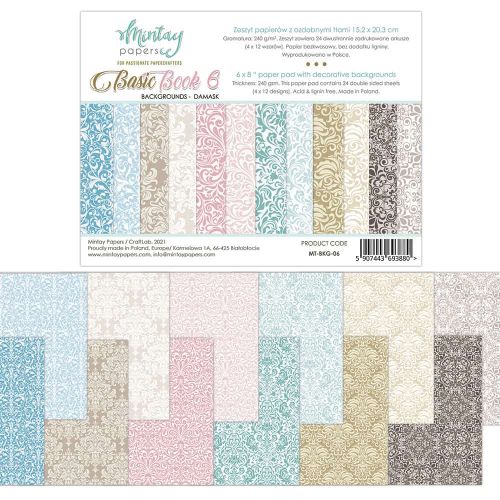 Mintay Papers - 6 x 8 Basic Book - Backgrounds - Damask - (MT-BKG-06)