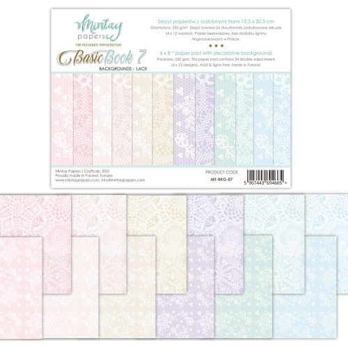 Mintay Papers - 6 x 8 Basic Book - Backgrounds - Lace - (MT-BKG-07)