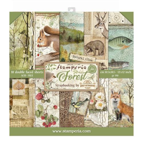 Stamperia Forest 12x12 Inch Paper Pack (SBBL63) - Postage as per Actual