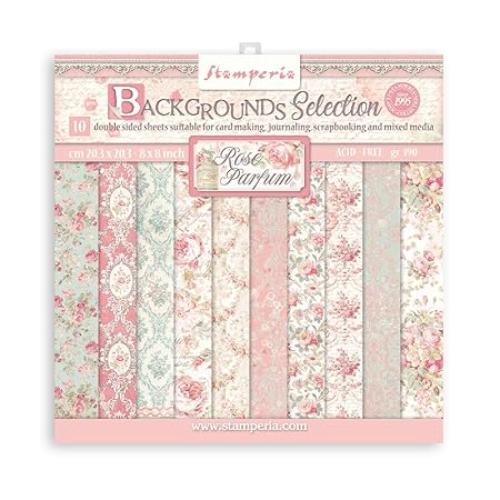 Stamperia - Rose Parfum Background Slection Sheets - 8x8 SBBS74
