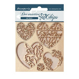 Stamperia Rose Parfum Decorative Chips Hearts