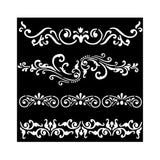 Stamperia - Around the World Thick Stencil 18x18cm Borders (KSTDQ81)