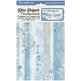 Stamperia - Blue Land A6 Rice Paper Backgrounds (8pcs) (DFSAK6007)