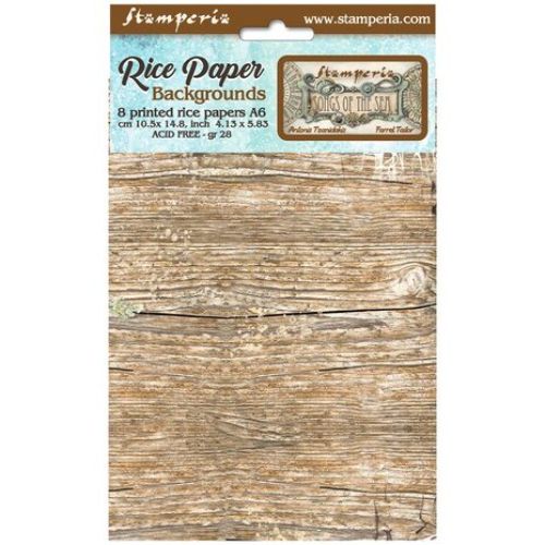 Stamperia - Songs of the Sea A6 Rice Paper Backgrounds (8pcs) (DFSAK6010)