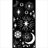 Stamperia - Thick stencil - Christmas stars and moon (12X25cm) (KSTDL86)