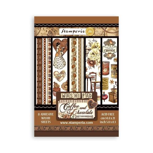 Stamperia - Washi pad 8 sheets A5 - Coffee and Chocolate (SBW01)