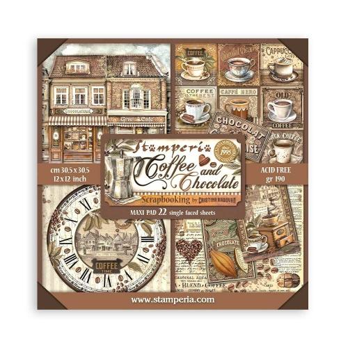 Stamperia - Scrapbooking Pad (12"x12") Single face - Coffee and Chocolate (SBBXLB13) - Postage as per Actual