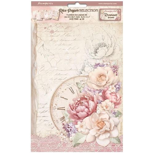 Stamperia - Selection 6 Rice paper A4 - Romance Forever (DFSA4XRM)