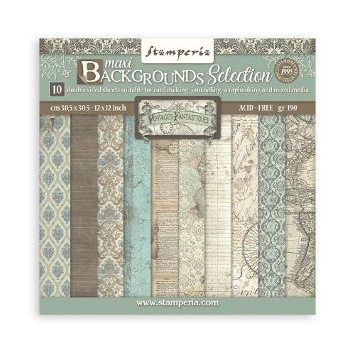 Stamperia - Scrapbooking Pad 12" x 12" Maxi Background selection - Voyages Fantastiques (SBBL147) - Postage as per Actual