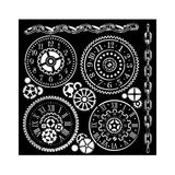 Stamperia - Thick stencil cm 18X18 - Voyages Fantastiques gears (KSTDQ98)