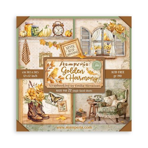 Stamperia Golden Harmony 12x12 Inch Paper Pack Maxi (Single Face) (SBBXLB17) - Postage as per Actual