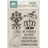 Stamperia Alterego Clear Stamps Crown and Cat (WTK202)