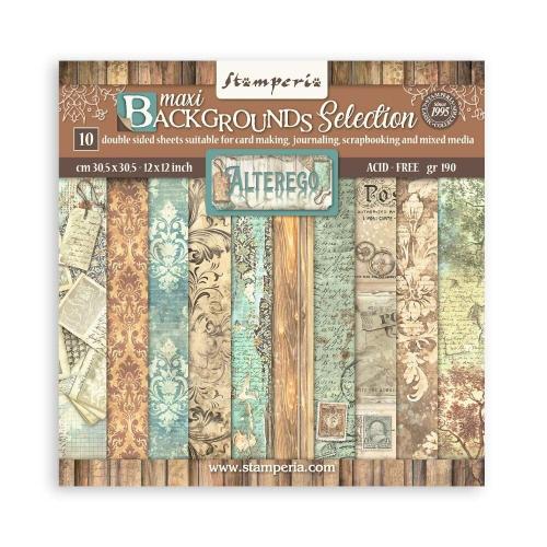 Stamperia Alterego 12x12 Inch Paper Pack Maxi Backgrounds Selection (SBBL162) - Postage as per actual