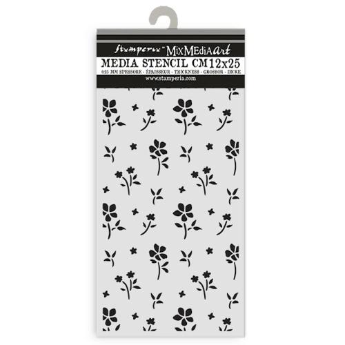 Stamperia Family Thick Stencil 12x25cm Small Flower Pattern (KSTDL142)
