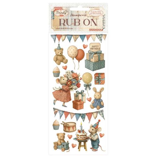 Stamperia Family Rub-On 8,33x2,36 Inch Party (DFLRB215)