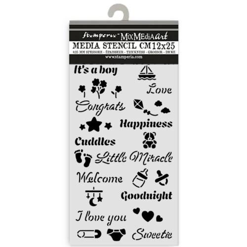 Stamperia Baby Thick Stencil 12x25cm Quotes (KSTDL144)