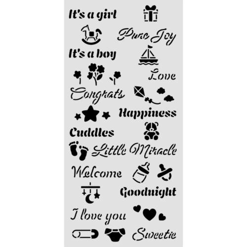 Stamperia Baby Thick Stencil 12x25cm Quotes (KSTDL144)