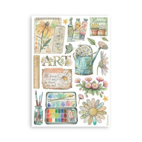 Stamperia Daisy Art A5 Washi Pad (8pcs) (SBW30)