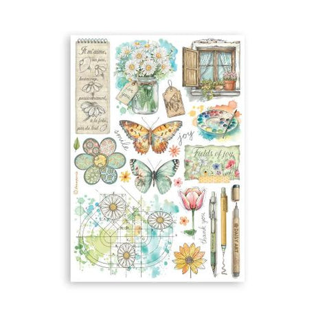 Stamperia Daisy Art A5 Washi Pad (8pcs) (SBW30)