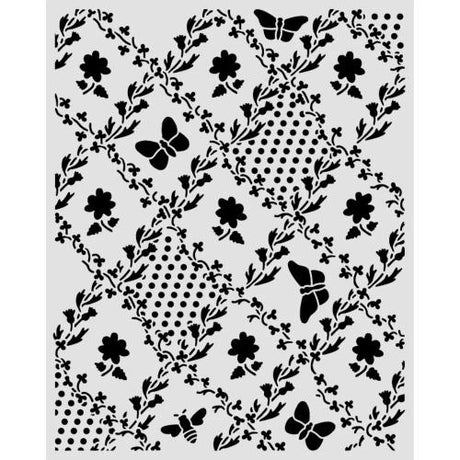 Stamperia Daisy Art Thick Stencil 20x25cm Texture Butterfly and Daisy (KSTD198)