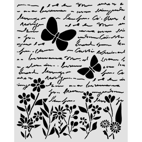 Stamperia Daisy Art Thick Stencil 20x25cm Letter and Butterfly (KSTD199)