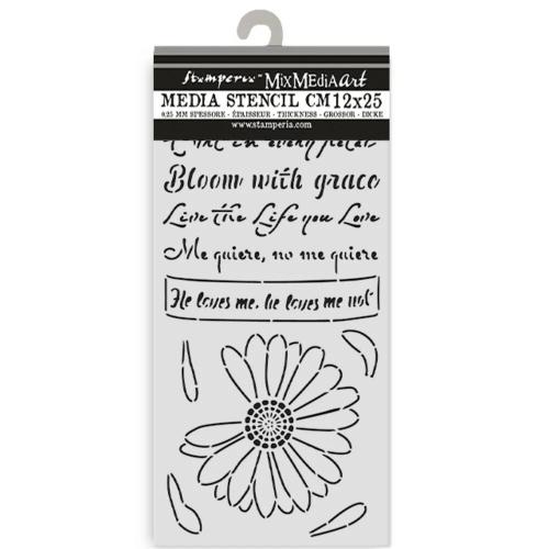 Stamperia Daisy Art Thick Stencil 12x25cm He Loves me, He loves me Not (KSTDL147)