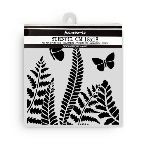 Stamperia Daisy Art Thick Stencil 18x18cm Fern (KSTDQ131)