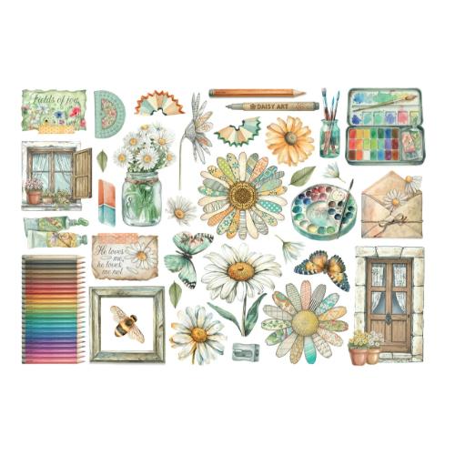 Stamperia Daisy Art Ephemera (34pcs) (DFLCT74)
