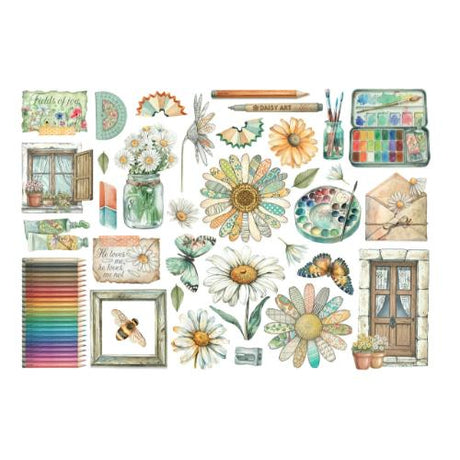 Stamperia Daisy Art Ephemera (34pcs) (DFLCT74)