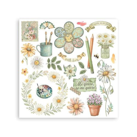 Stamperia Daisy Art Rub-On 15,5x15,5cm Assortment (6pcs) (DFLRBX08)