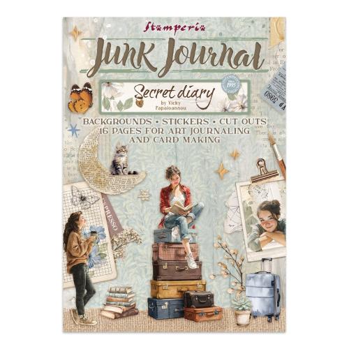 Stamperia Secret Diary Junk Journal Stickers, Backgrounds, Cut-Outs (SBJK15) - Postage as per Actual