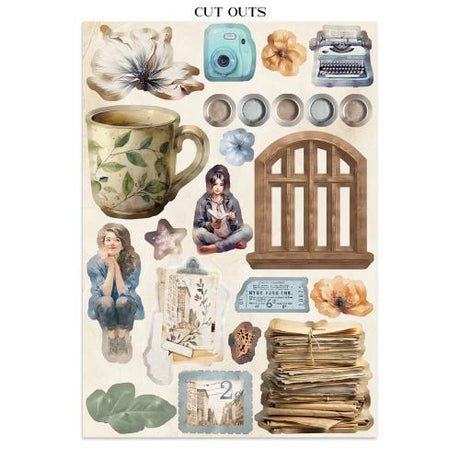 Stamperia Secret Diary Junk Journal Stickers, Backgrounds, Cut-Outs (SBJK15) - Postage as per Actual