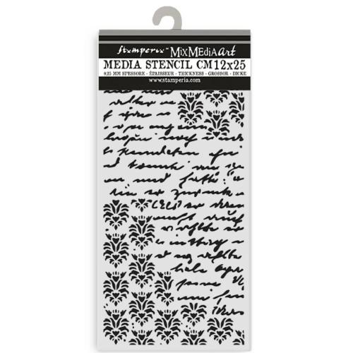 Stamperia Secret Diary Thick Stencil 12x25cm Seal and Writings (KSTDL148)