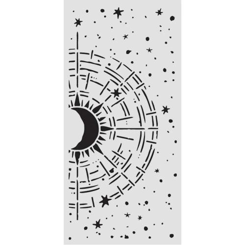 Stamperia Secret Diary Thick Stencil 12x25cm Cosmic Compass (KSTDL150)