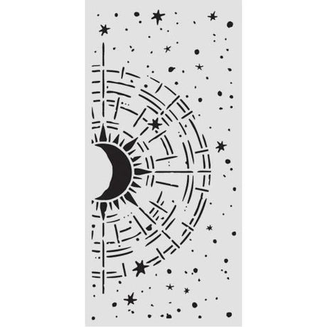 Stamperia Secret Diary Thick Stencil 12x25cm Cosmic Compass (KSTDL150)
