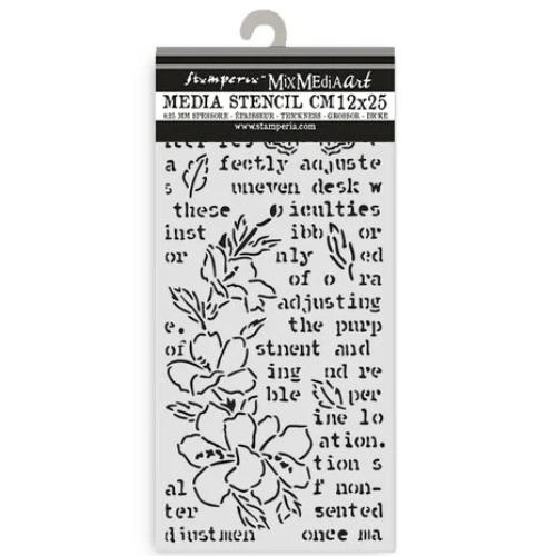 Stamperia Secret Diary Thick Stencil 12x25cm Butterfly and Flower (KSTDL151)