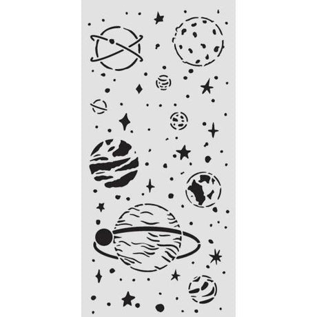 Stamperia A New Beginning Thick Stencil 12x25cm Planetary (KSTDL156)