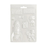 Stamperia A New Beginning A5 Soft Mould Spaceship and Robot (K3PTA5679)
