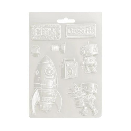 Stamperia A New Beginning A5 Soft Mould Spaceship and Robot (K3PTA5679)