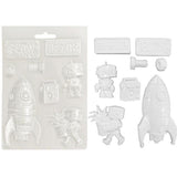 Stamperia A New Beginning A5 Soft Mould Spaceship and Robot (K3PTA5679)