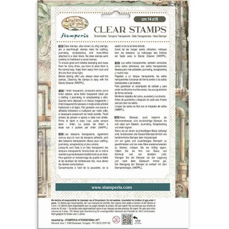 Stamperia Gardens of Time Clear Stamp Tubes and Clocks by Antonis Tzanidakis (WTK239)