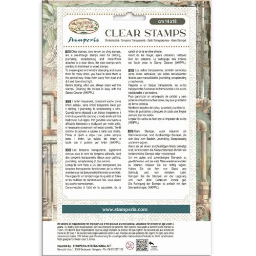 Stamperia Gardens of Time Clear Stamp Half Clocks and Writtings by Antonis Tzanidakis (WTK240)