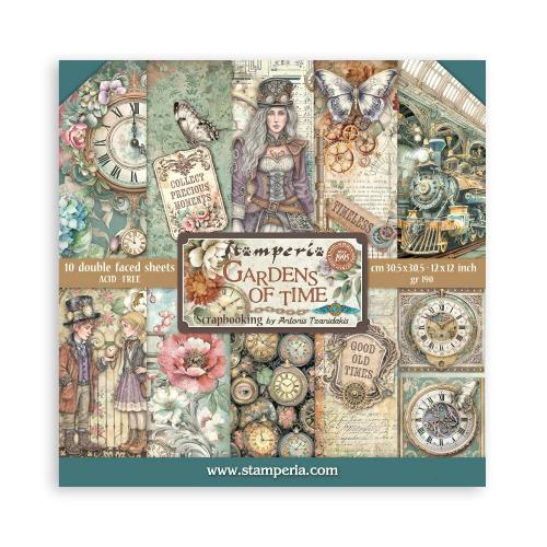 Stamperia Gardens of Time 12x12 Inch Paper Pack by Antonis Tzanidakis (SBBL185) - Postage as per Actual