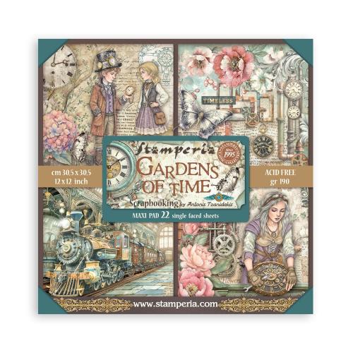 Stamperia Gardens of Time 12x12 Inch Paper Pack Maxi (Single Face) by Antonis Tzanidakis (SBBXLB36) - Postage as per Actual