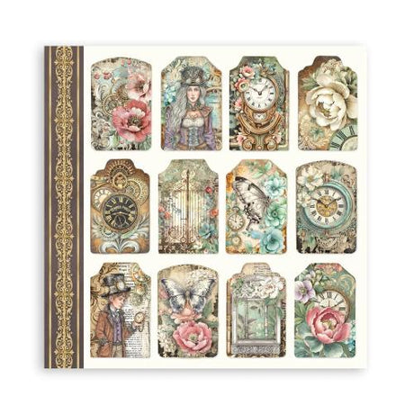 Stamperia Gardens of Time 8x8 Inch Paper Pack Maxi (Singel Face) by Antonis Tzanidakis (SBBSXB24)