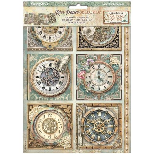 Stamperia Gardens of Time A4 Rice Paper Selection (6pcs) by Antonis Tzanidakis (DFSA4XTM)