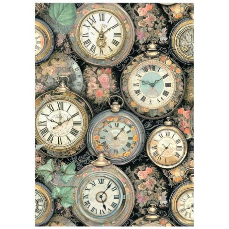 Stamperia Gardens of Time A6 Rice Paper Backgrounds Selection (8pcs) by Antonis Tzanidakis (DFSAK6053)