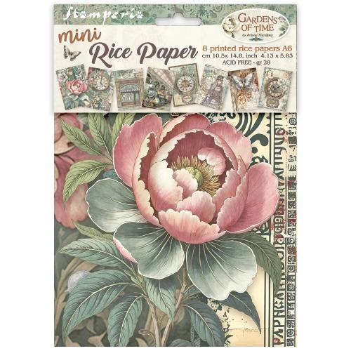 Stamperia Gardens of Time A6 Mini Rice Paper (8pcs) by Antonis Tzanidakis (DFSA6X05)