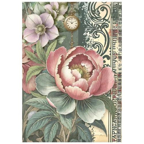 Stamperia Gardens of Time A6 Mini Rice Paper (8pcs) by Antonis Tzanidakis (DFSA6X05)