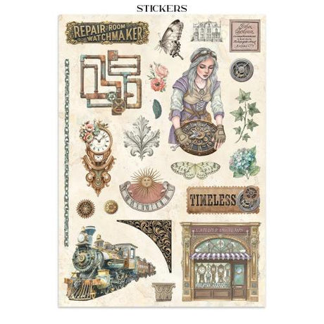 Stamperia Gardens of Time Junk Journal Stickers, Backgrounds, Cut-Outs by Antonis Tzanidakis (SBJK17)